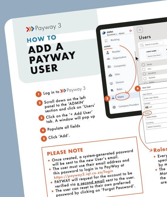 HOW TO… Add a new Payway User
